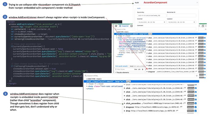 addEventListener-FromLiveComponent